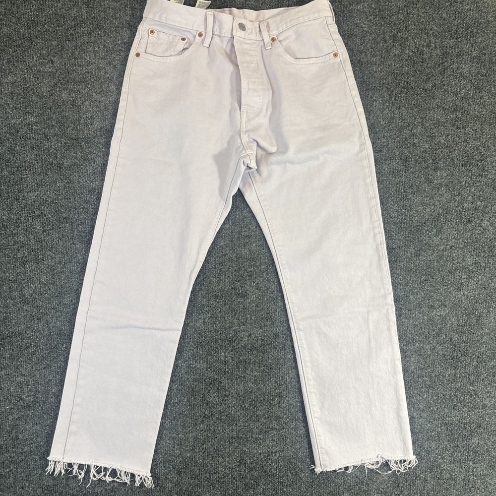 Levis 501 jeans 29 Lavender purple straight crop Button fly 100% Cotton